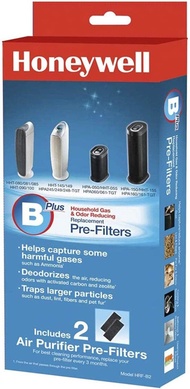 Honeywell B Plus Household Gas Odor Reducing Air Purifier Pre-Filters HRF-B2 (3 Pack)
