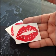 Kiss Mark Sticker Decal 2pcs - Universal Fit for Motorcycles, Durable & Weather-Resistant, 3.5x1.5 I
