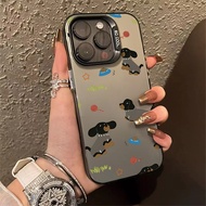 Cartoon Sausage Dog Pattern Phone Case Compatible for IPhone 11 12 13 14 15 Pro Max X XR 15Plus XR X/XS Max 7/8 Plus Se2020 Large Hole Silicone Hard Case