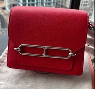Hermes mini Roulis 19 豬鼻子蕃茄紅銀扣 crossbody