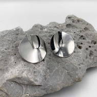 Charlotte Round Statement Silver Earring