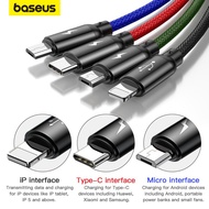 Baseus 4 in 1 USB Cable for iPhone xs max & 3 in 1 Micro USB Type-C Compatible For iphone / Huawei /