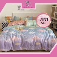 PROYU CADAR HOTEL 5D BERCORAK HIGH QUALITY 7IN1 SET COMFORTER BEDSHEET LEMBUT & SEJUK