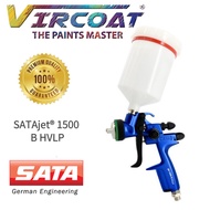 SATA SATAjet® 1500 B HVLP Professional Spray Gun with 0.6L QCC Reusable Plastic Gravity Flow Cup Wit