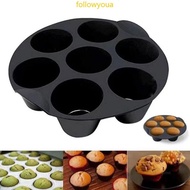 fol Foldable 7-Hole Muffins Tray Air Fryers Silicone Cupcakes Molds Muffins Cake Cups Universal Bakings Tray Cake Bakewa