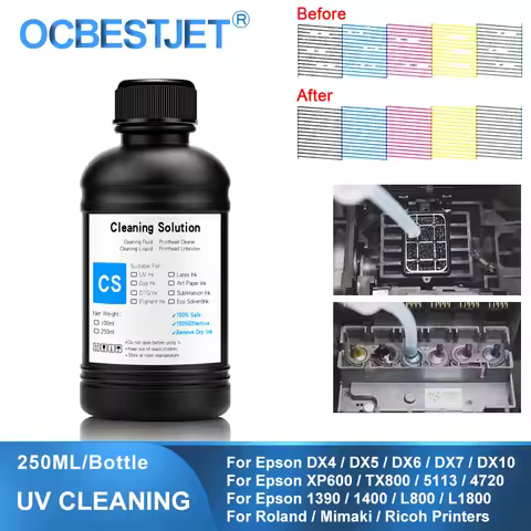 250ML UV Cleaning Liquid For Epson Roland Mimaki Ricoh Konica UV Modified Printer Cleaning Fluid UV 