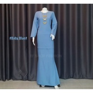 BAJU KURUNG MODEN WARNA BABY BLUE SIZE XL