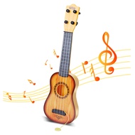 17" Kids Guitar Toy Ukulele, Plastic Musical Instrument Toy with 4 Nylon Strings for Toddler, Kids E