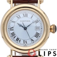 卡地亞 Diabolo de Cartier 腕錶 LM Diabolo LM W1507651 附原廠盒和保固卡 K18YG/皮革 男士腕錶 白色 成色極佳 [二手]