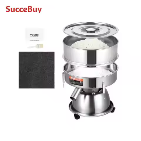 SucceBuy All Size Automatic Electric Vibrating Sieve Stainless Steel Sifter Shaker Machine for Flour