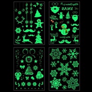 (M08) Christmas themed glowing tattoo stickers