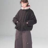 odd maker毛毛領短款羽絨服女冬季90白鴨絨時尚保暖工裝外套