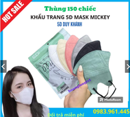 Sỉ thùng 200 chiếc Khẩu Trang 5D Mask Duy Khánh 5D MICKEY kháng khuẩn bảng màu hottrend