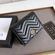 [Shipping with box] Genuine original Gucci women s wallet, new Gucci wallet, black leather wallet