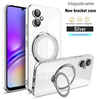 Luxury Wireless Charge Magsafe Plating Case For Samsung Galaxy A05 A05S A15 A25 A35 A55 Transparent 