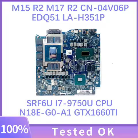 For DELL Alienware M15 R2 M17 R2 Laptop Motherboard LA-H351P i5 i7-9th Gen CPU 8GB-RAM GTX1660ti RTX