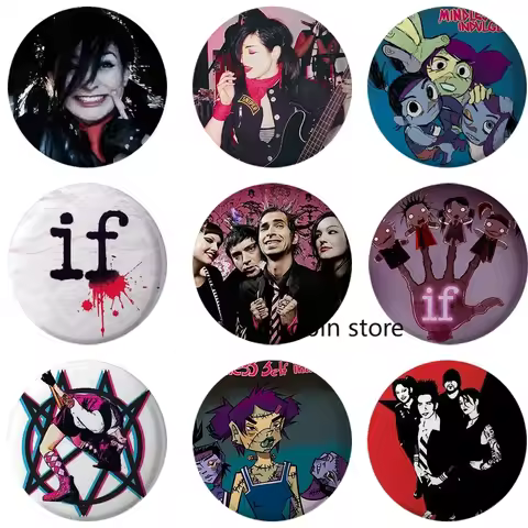 58mm New FRANKENSTEIN GIRLS Badge Mindless Self Indulgence Jamie Hewlett Cartoon Brooches Seem Stran