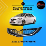 [ FREE LOGO ] TOYOTA VIOS BELTA NCP93 2007~2012 CARBON UV GLOSS BLACK FRONT BUMPER GRILL