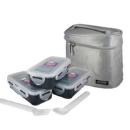Lock n Lock and Lock & Lock Lunch Box 3P Lunch Box + cutlery Gray