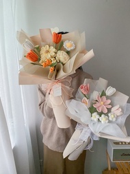 編織花 / 針織鬱金香花束