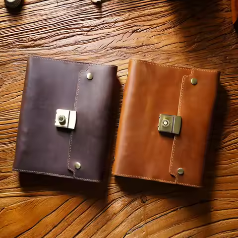 Vintage A5 Digital Password Notebook, Soft Leather Notepad Cover Multi-functional Journal Diary With