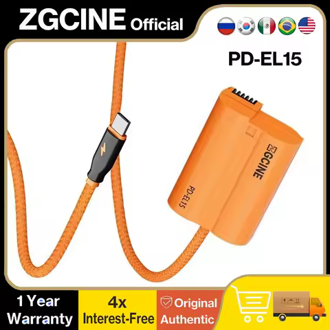 ZGCINE USB-C PD to EN-EL15/15a/15b/15c Dummy Battery Cable for Nikon Z6III Z5II Z8 Z6 Z7 Zf Z6II Z7I