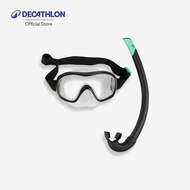 Decathlon Adult Snorkelling Mask Snorkel Diving Set Subea 100-Black Snorkeling