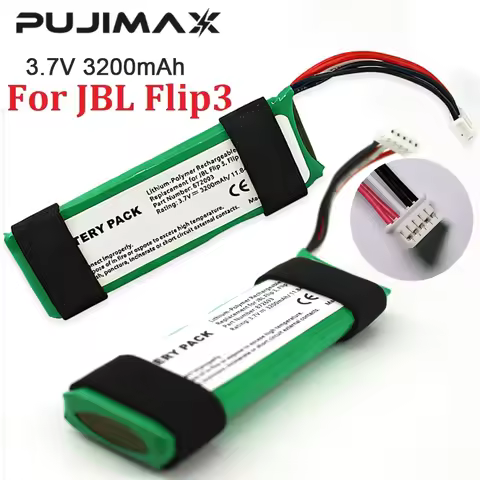 PUJIMAX Rechargeable Lithium Ion Polymer Battery For JBL Flip 3 Flip3 3.7V 3200mAh GSP872693 Player 
