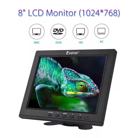 Eyoyo 8 Inch HDMI Monitor 1024x768 Resolution Display Portable 4:3 TFT LCD Mini HD Color Video Scree