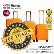 SAMEL 3 IN 1 SET FGD 363 JAPANESES CONCEPT EXPANDABLE ANTI THEFT ZIPPER PP LUGGAGE 20" 24" 28"