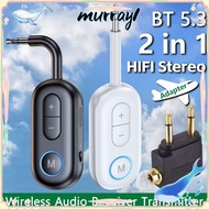 MURRAY Audio Receiver Transmitter, Bluetooth 5.4 3.5mm AUX Jack Airplane Wireless Adapter,  2 IN 1 H