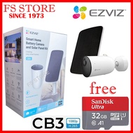 EZVIZ CB3 SMARTCAMERA WITH BUILT-IN BATTERY (5200MAH)/EZVIZ CB3 SOLAR POWER WEATHERPROOF CCTV FREE 3
