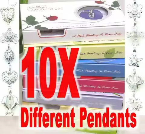 Wish Pearl Gift Box Wholesale 10 Boxes Mix Pendant Necklace for Women Natural Oyster Chokers Chain P