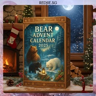 [Redjie.sg] 2025 Bear Advent Calendar with 2D Acrylic Bear Ornaments Advent Countdown Calendar Holid