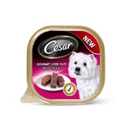 (พร้อมส่ง) อาหารสุนัขเปียก Cesar ซีซ่า ถาดสุนัข รสตับบด 100ก. กล่อง 24x100 กรัม