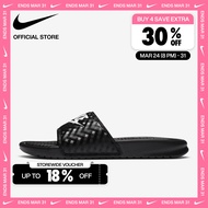 Nike Womens Benassi JDI Slides - Black รองเท้าแตะผู้หญิง Nike Benassi JDI - สีดำ [343881-011]