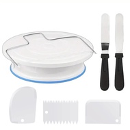 7PCS Complete Cake Decorating Tools Kit With Turntable Essential DIY Baking Tools Set for Beginners