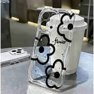 For IPhone 17 16 11 Pro 13 15 7Plus Pro Max 8 6 6s XR XS Black Tulip Cover