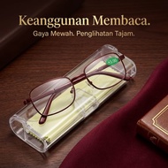 MERAH MATA Men's Reading Glasses Stainless SteelWanita Plus Lens +1.00 to/d + 4.00 Anti-Radiation Re