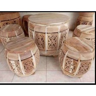 Teak wood drum patio chair