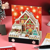 3D Calendar 2026 Time Piece Calendar,3D DIY Art Memo Pad Lights Paper Sculpture Artwork
