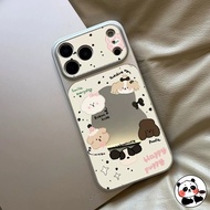Cute Puppy Mirror Phone Case For iQOO 15 Ultra 13 12 10 8 Z11 Z11X Z10 Z9 Turbo Plus Z7 Pro Z6 Lite 