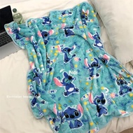 【Super low price】Stitch Flannel Blanket Girl Student Dormitory Office Shawl Japanese Style Cartoon N