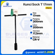 WIPRO Black T-Socket Wrench 17 mm Black Deep T-Socket Wrench 17 mm CRV