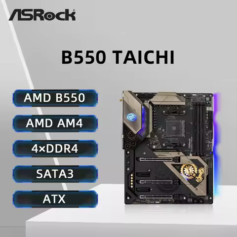 ASRock B550 TAICHI Motherboard Support 5800X3D 5700x3D 5800X 5700X 5600G 3600X CPU 4xDDR4 PCIe4.0 M.