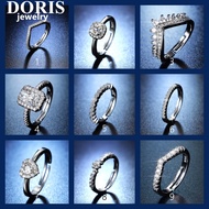 Silver 925 Original Ring For Women  S925 Adjustable Couple Rings Cincin Perak Perempuan Diamond Jewellery