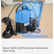 NEOVIN 150W ( 0.2HP ) 6M/3 HOUR SUBMERSIBLE WATER PUMP