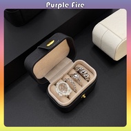 Mini pu Leather Ring Box Jewelry Jewellery Box Portable Ear Stud Box Kotak barang kemas perhiasan