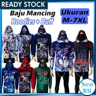 JERSIKU Baju Mancing Pancing Lengan Panjang Topeng Muka Jersey Memancing Baju Casting Full Print