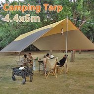 Camping Tarp 4.4x6m Tent Tarp Waterproof Oxford Outdoor Flysheet Large Fly Sheet Big Awning Sun Shel